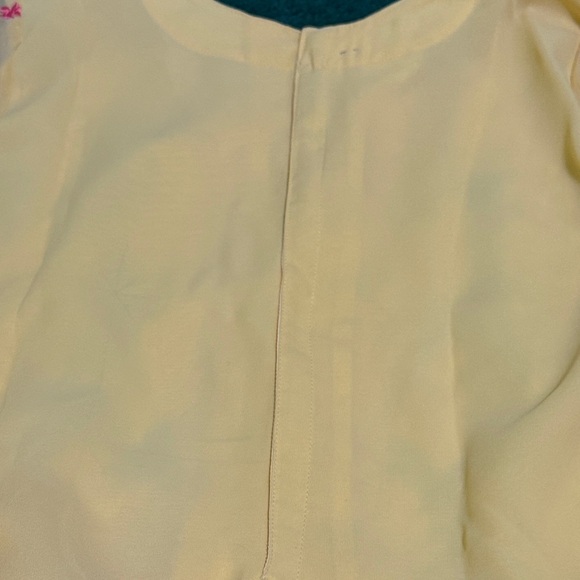 Yellow and Pink Embroidered kameez set - Picture 9 of 13